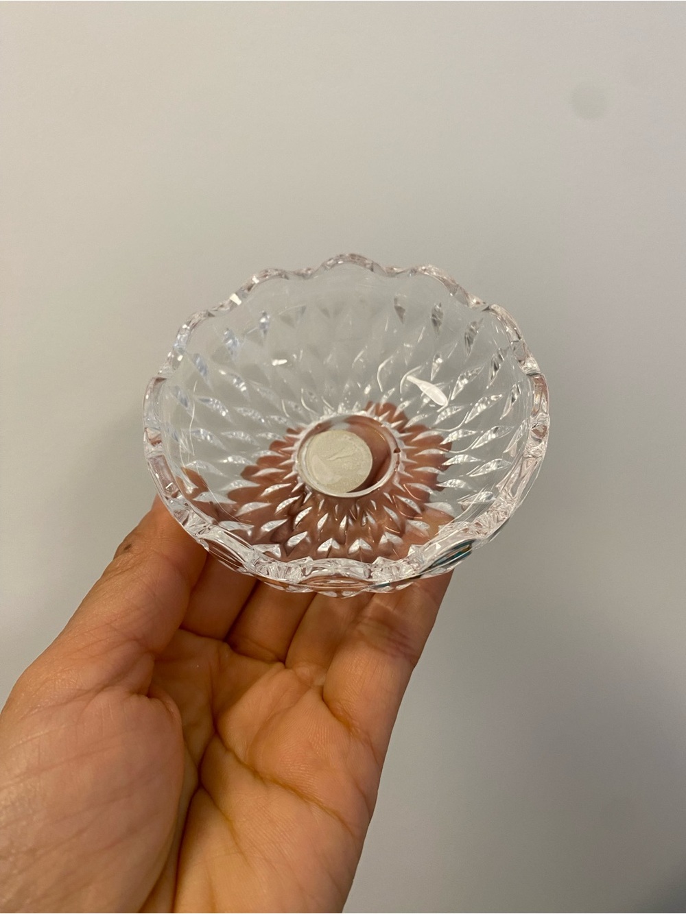 vintage Cristal d'Arques France genuine 24% lead crystal tiny trinket dish